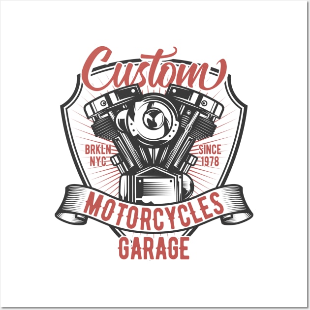 Custom Motorcycles Garage Wall Art by Verboten